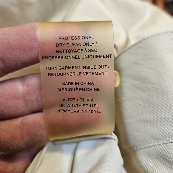 Alice + Olivia Aubree Dress Rhinestone Embellished Floral Lace Black over Cream - Picture 8 of 14